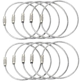 BlueCosto 10x Stainless Steel String Wire for Luggage Tags Loops / Key Ring