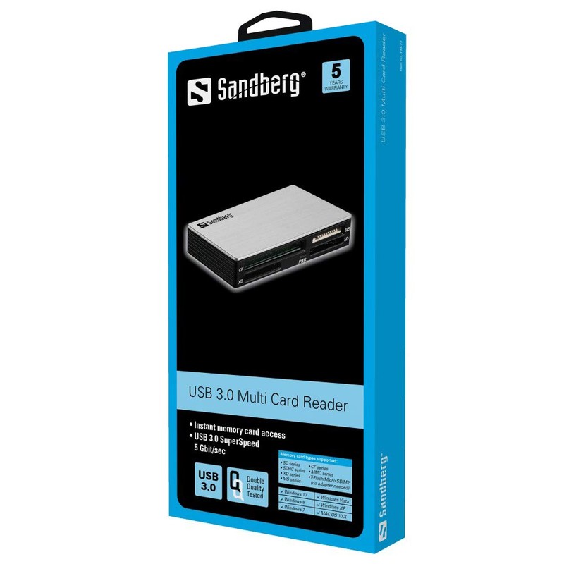 Sandberg USB 3.0 Multi Card Reader - card readers (CF,