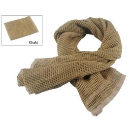 Military Tactical Scarf  Veil Camouflage Net KeffIyeh Sniper Face Veil Shemagh Head Wrap for Outdoor Camping Hunting - Color: Khaki