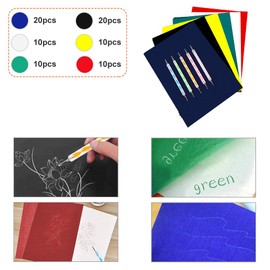 80pcs Tracing Paper Transfer Paper Carbon Copy Paper with 5pcs Embossing Stylus for Transfer Pattern on Fabric,Wood,Cross Stitch Cloth,Paper, Hand Painting(8.3 x 11.7 inch)