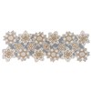 Northeast Home Goods Silver White and Gold Snowflake Beaded Table