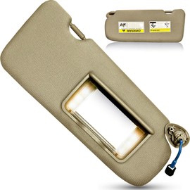 Right Passenger Side Sun Visor for Honda CRV 2017 2018 2019 2020 2021 2022 Replace 83280-TLY-H11ZB with Vanity Light/with Makeup Mirror (Beige)