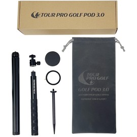 Tour Pro Golf Pod 3.0 Height Adjustable Magnetic Phone Tripod Monopod Spike Stand Selfie Stick Training Aid Built to Record Golf Swing Magsafe Compatible All Phones & ¼” Cameras. Great Gift