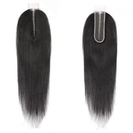 NIKISS 2x6 HD Lace Closure Skinlike Real HD Lace Closure Only, 0.095mm Ultra-thin Invisible Lace Pre Plucked Hairline Straight Human Hair Bleached Knots 22 Inch