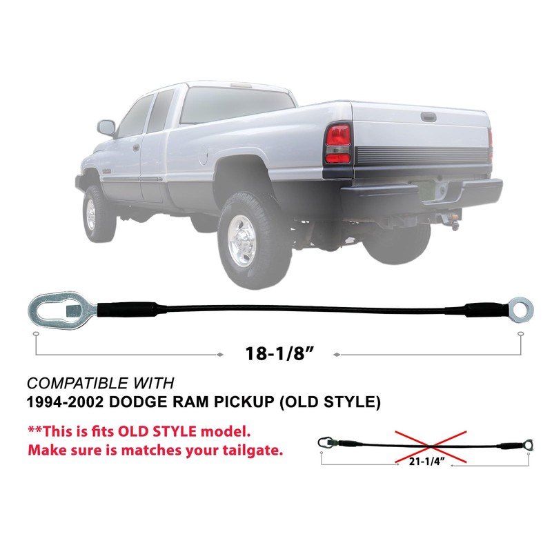 APA Replacement Tailgate Cable 18 1/8" for 1994-2002 Ram Pickup