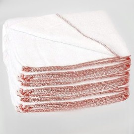 100% Soft Cotton Extra Large Double Layered Super Jumbo Cleaning Dish washing up Cloths 40x50cm Premium Quality Pack of 10 to 100 (White, 20)