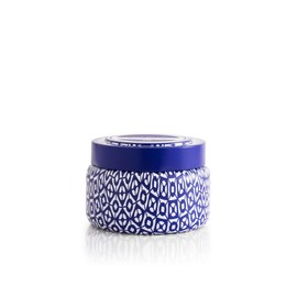 Capri Blue Volcano Printed Travel Tin Jar Candle - Luxury Candle with a Long Lasting Soy Wax Blend - Scented with Tropical & Fruity Fragrance (Blue Color, 8.5 oz)