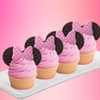 Pink Polka Dot Edile Bows for Cake and Cupcakes -24ct
