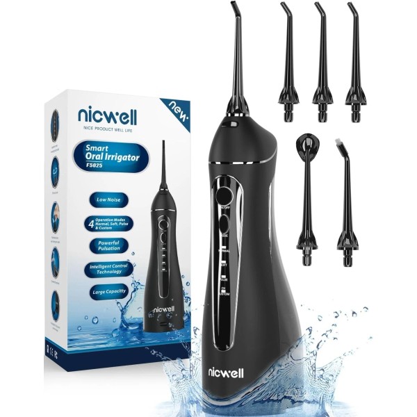 Nicwell Water Dental Flosser Teeth Pick - Cordless Portable 4