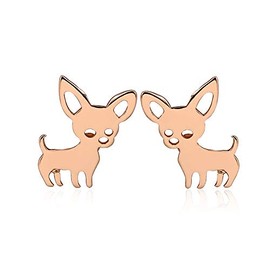 Eiffy Pendientes con colgante de perro de Chihuahua ECG Heartbeat para cachorros y cachorros