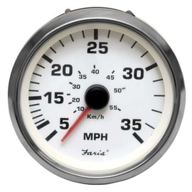 Faria Boat Speedometer Gauge SE9837A | Euro SS White 3 1/4 Inch