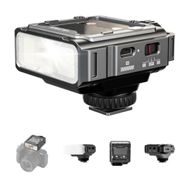 VILTROX Spark Z3-N TTL Camera Flash for Nikon, Retro Hot Shoe Flash with TTL & Manual Modes, USB-C Rechargeable Compact Speedlite with Adjustable Brightness, Detachable Softbox, Gray