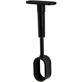 Gedotec Wardrobe Rail Centre Support for Ceiling Mounting Wardrobe Rail Oval Clothes Rail Attachment 30 x 15 mm Steel Black 1 Piece Rail Holder Height Adjustable