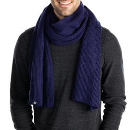 Funky Junque - Bufanda para hombre, de punto acanalado, para invierno, para clima frío, unisex, grueso, largo, suave, calentador de cuello, Azul marino, Talla única