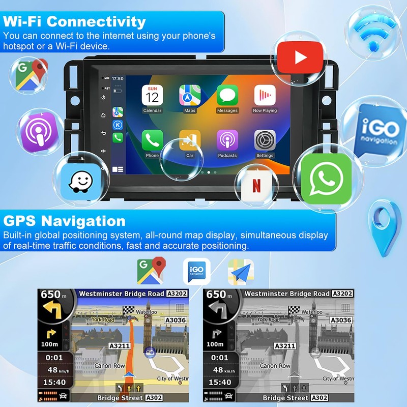iCarSEPTON Replacement Android Car Stereo Radio for GMC Yukon Sierra