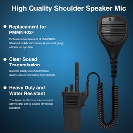 10 Pack PMMN4025A PMMN4025 Remote Speaker Microphone, PMMN4024 Speaker Mic with 3.5mm Audio Jack for Motorola APX6000 APX7000 APX8000 XPR6350 XPR6550 XPR7550 7350e 7850e 7550e,PMMN4024A Shoulder Mic