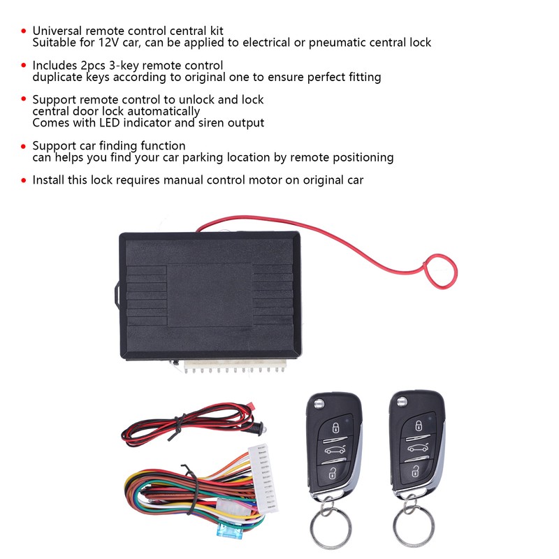 Universal Remote Control Security Door Lock Kit Auto Keyless Entry