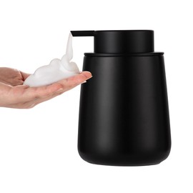 Enra Foaming Black Soap Dispenser,12 oz Ceramic Hand Soap Dispenser, Refillable Dish Soap Dispenser,Modern Foam Soap Dispenser for Bathroom,Kitchen with Easy-to-Press Pump (Black Poam Type)