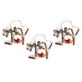 Holiday Lane 'Joy' Woodland Christmas Ornaments, Set of 3