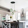 LBSQJ Green Glass Pendant Lights Kitchen Island 3 Different Sizes
