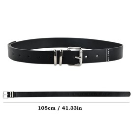 Anseom 2 Packs Women's Leather Belts, Women's Belts with Silver Buckle Fashion Vintage Adjustable Leather Ladies Belts Waist Belt for Jeans Dresses, Length 105 cm, width 2.8 cm (Black+Brown)