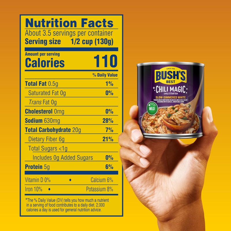 BUSH'S BEST Canned Slow-Simmered White Chili Magic Starter (Pack of