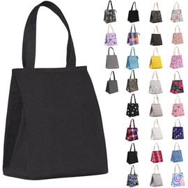 iknoe Lunch Bag Insulated Lunch Bags for Women & Men,9L Reusable Lunch Tote, Portable Adult Thermal Large Lunch Cooler for Work Picnic Beach (PureBlack)