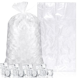 Hushee 200 Pcs 8lb Ice Bags with Strap Ties, 11 x 20 Inch 3 Mil Heavy Duty Plastic Ice Cube Bags, Food Grade Leak Proof Commercial Grade Bucket Liners for Freezer, Coolers, Camping, Food Storage