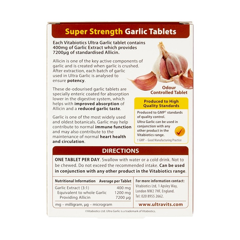 Vitabiotics Ultra Garlic 60 Tablets