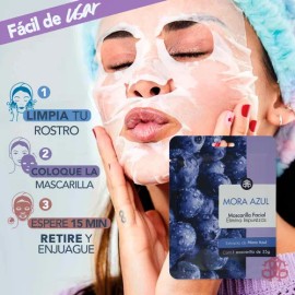 Set 100 Mascarilla Facial Frutal Hidratante Cuidado Piel Tipo De Piel Mixta