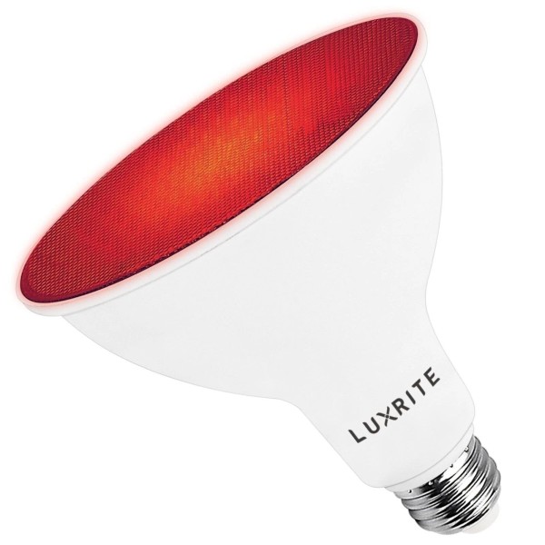 Luxrite LED PAR38 Flood Red Light Bulb 8W=45W Damp Rated
