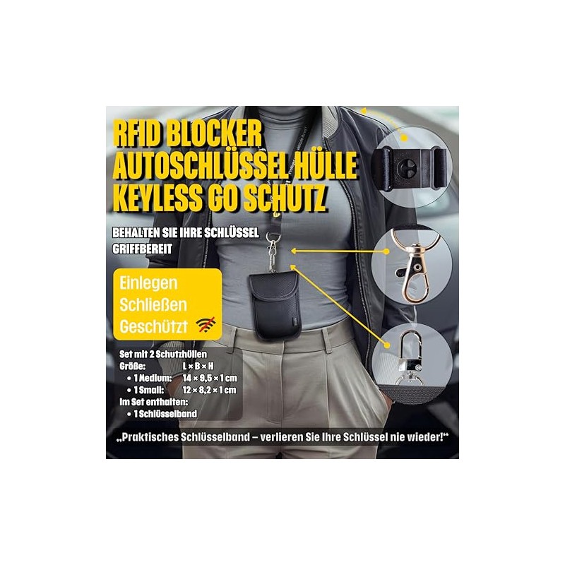 Keyless Go Protection Car Key Case Ripstop Fabric - RFID