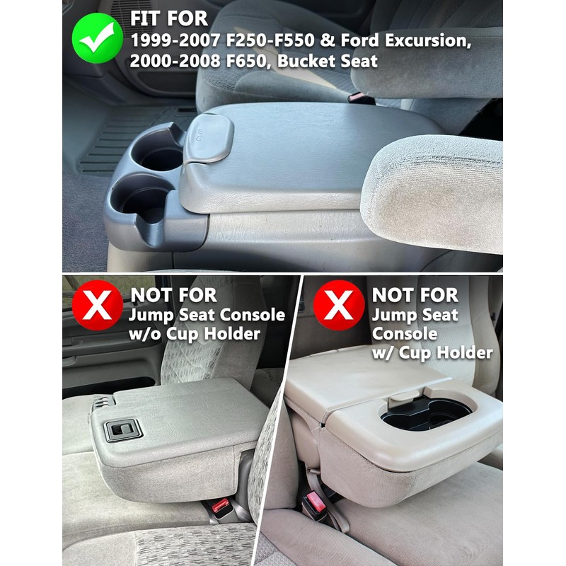KBH Center Console Armrest Cover for 1999-2007 F250 F350 F450