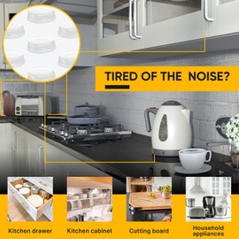 Vellax Cabinet Door Bumpers 128 Pcs - 1/2” Diameter Clear Self Adhesive Pads, Cabinet Stoppers, Rubber Bumpers for Drawers, Cupboards, Cutting Boards, Glass Tops, Picture Frames, Kitchen Furniture