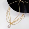 Inateannal Boho Rhinestone Layered Head Chain Gold Crystal Pendant Headband