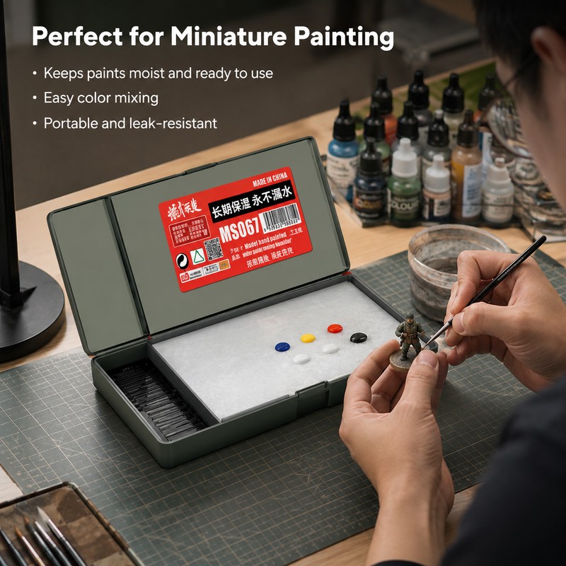 Portable Wet Palette Set for Acrylic Miniature Painting, Stay-Wet Paint