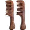 Wooden Comb, Wide Tooth Comb for Scalp Massage & Distribute