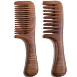 Wooden Comb, Wide Tooth Comb for Scalp Massage & Distribute Oils