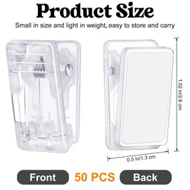 50 Pcs Self Adhesive Clips,Wall Clips for Hanging,Sticky Clips Tapestry Clips Photo Picture Poster Clips Plastic Spring Clips Hanging for Paper Tapestry Hangers Home and Office Christmas Decor(Clear)
