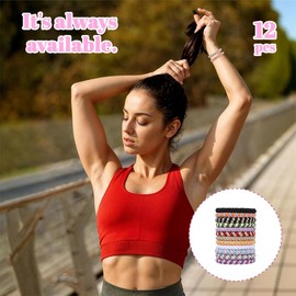 12 Stück Haargummi Damen,Elastisch Zopfgummi, Haargummis Mädchen,Stylisch Pferdeschwanz Inhaber Für Dickes Haar Elastische Krawatten Keine Beschädigung(12 mix color)