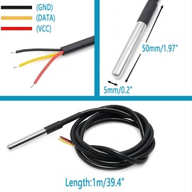 Minidodoca DS18B20 Temperature Sensor Module Kit with High-Accuracy Waterproof for Arduino Raspberry Pi DIY and Other Experiments