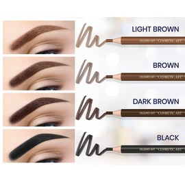 Microblading Eyebrow Pencil Brow Mapping Pencil Ruler Razor Set For Marking, Filling And Outlining, Tattoo Makeup Kit And Permanent Makeup Eye Brow Liners (Brown)