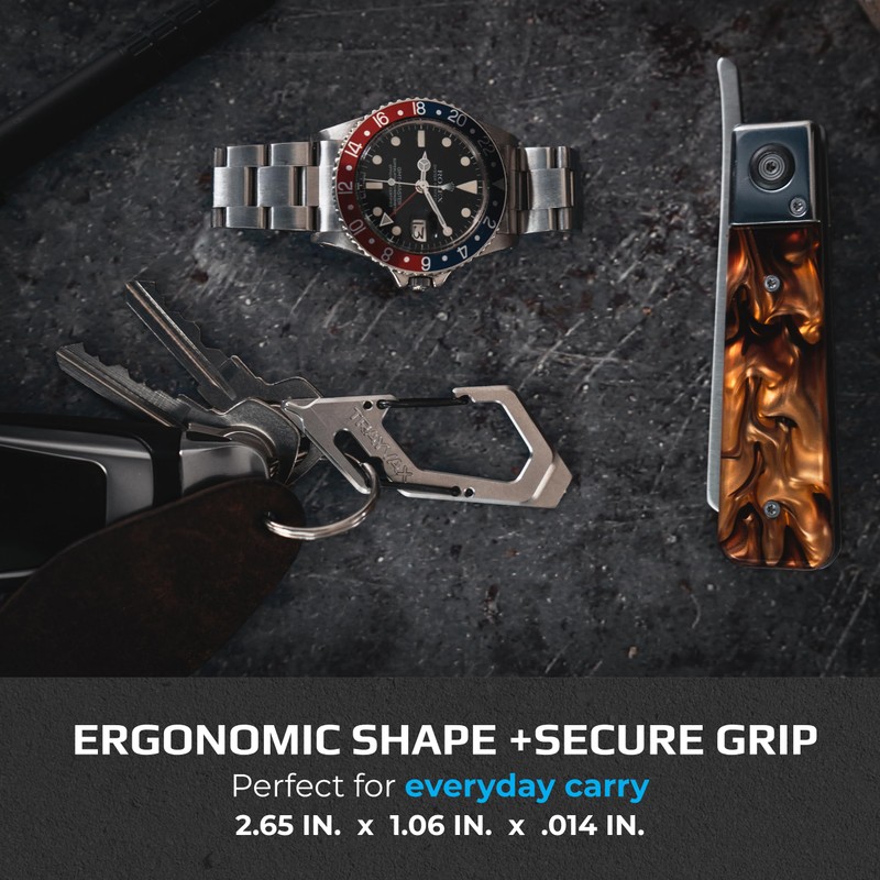 Trayvax Talon Carabiner Clip Multi-Tool, 420 Stainless Steel Quick Release