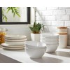 ONEMORE White Ceramic Bowls Set of 6, 24 oz Soup
