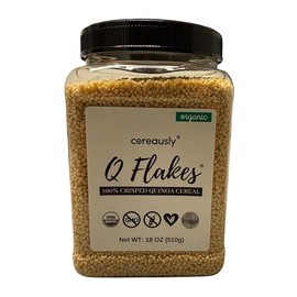 CEREAUSLY Puffed Crispy Quinoa – Premium Quinoa Crispies Made with Organic White Quinoa – Delicious and Nutritious for Snacks, Breakfast, Toppings – Crispped Quinoa with No Added Sugar – 18 OZ