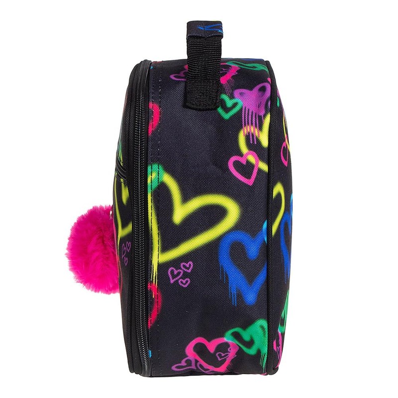hype Black Graffiti Heart Lunch Box