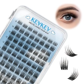 KevKev Lash Clusters 96Pcs Eyelash Clusters Lashes Wispy Natural Style Lashes Clusters Individual Lashes Natural Look Cluster Lashes DIY Eyelash Extension Super Thin Band & Soft (Fjord,C-8-16mix)