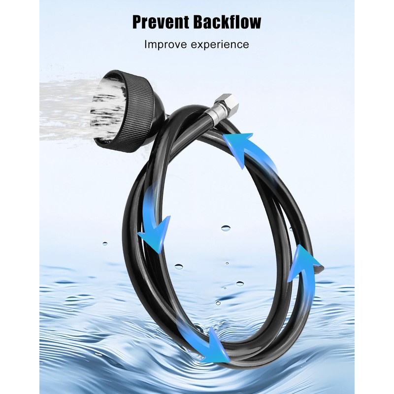 2 Pack Shampoo Bowl Sprayer Head with Black Rubber Hose