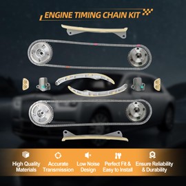 Noptul Engine Timing Chain Kit, Suitable for Santa Fe Sorento Azera Genesis 3.3L 3.8L, Automotive Replacement with Camshaft CVVT Gears 24321-3L100 24350-3CGA1 24410-3CGA3