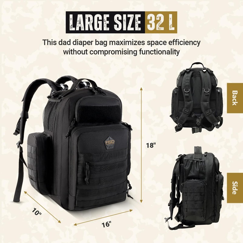 HighSpeedDaddy - Original Baby Diaper Backpack, Military-Grade, Waterproof Baby Travel